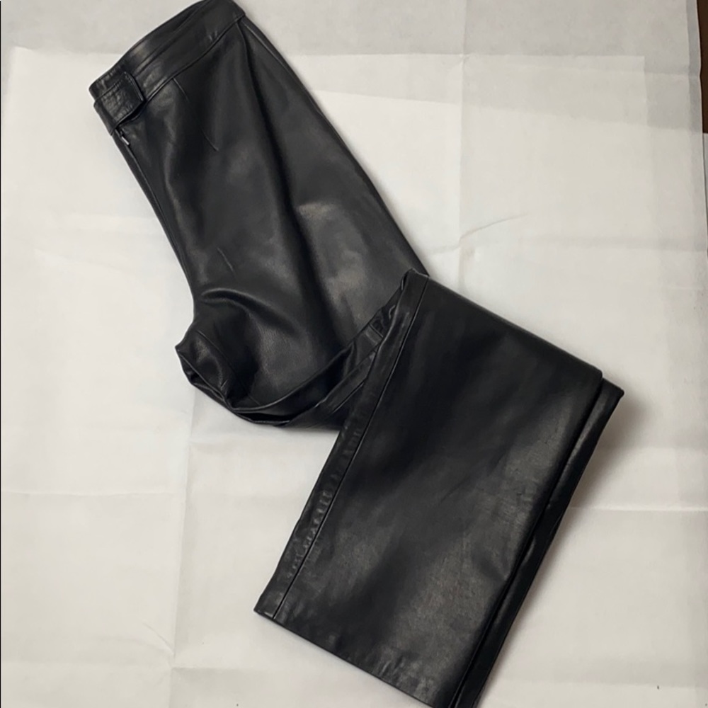 SUPPLE Brand black leather pants.